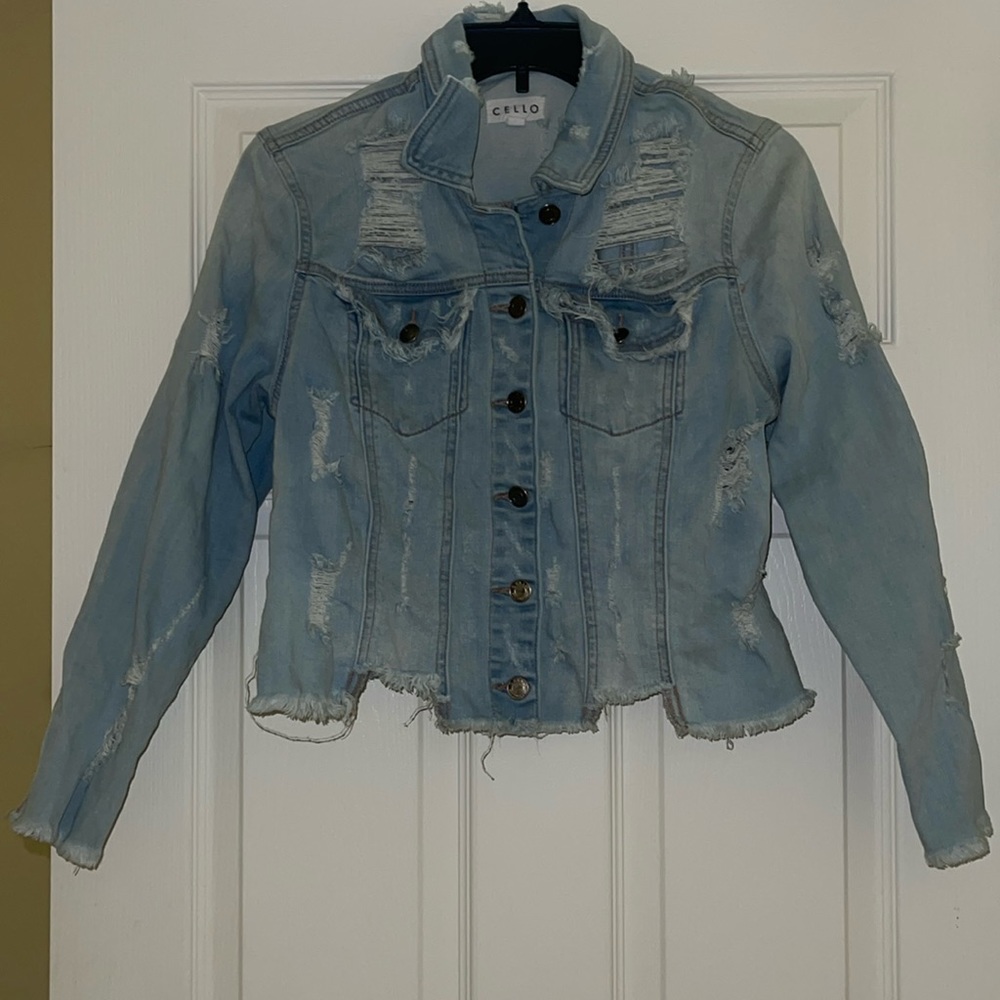 Cello Destroyed Denim Jacket (runs small)